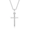 Simple Christian Cross Chain Necklace 2 Simple Christian Cross Chain Necklace -Lord's Guidance SimpleCrossNecklaceSilver