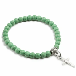 Stone Bead Religious Bracelet With Cross Charm 39 Stone Bead Religious Bracelet With Cross Charm -Lord's Guidance StoneBeadBraceletJade dce68756 b742 4f40 88dd 4e6cea5e0e16
