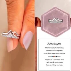 'Faith Moves Mountains' Christian Ring Gift For Your Daughter 11 'Faith Moves Mountains' Christian Ring Gift For Your Daughter -Lord's Guidance To My Daughter Faith Moves Mountains Pave Ring with Gift Card Keep Climbing Ring Encouragement Jewelry jpg Q90 jpg