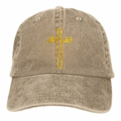 Jesus Cross Adjustable Baseball Cap 27 Jesus Cross Adjustable Baseball Cap -Lord's Guidance VintageCapBrown