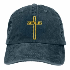 Jesus Cross Adjustable Baseball Cap 25 Jesus Cross Adjustable Baseball Cap -Lord's Guidance VintageCapDarkGrey