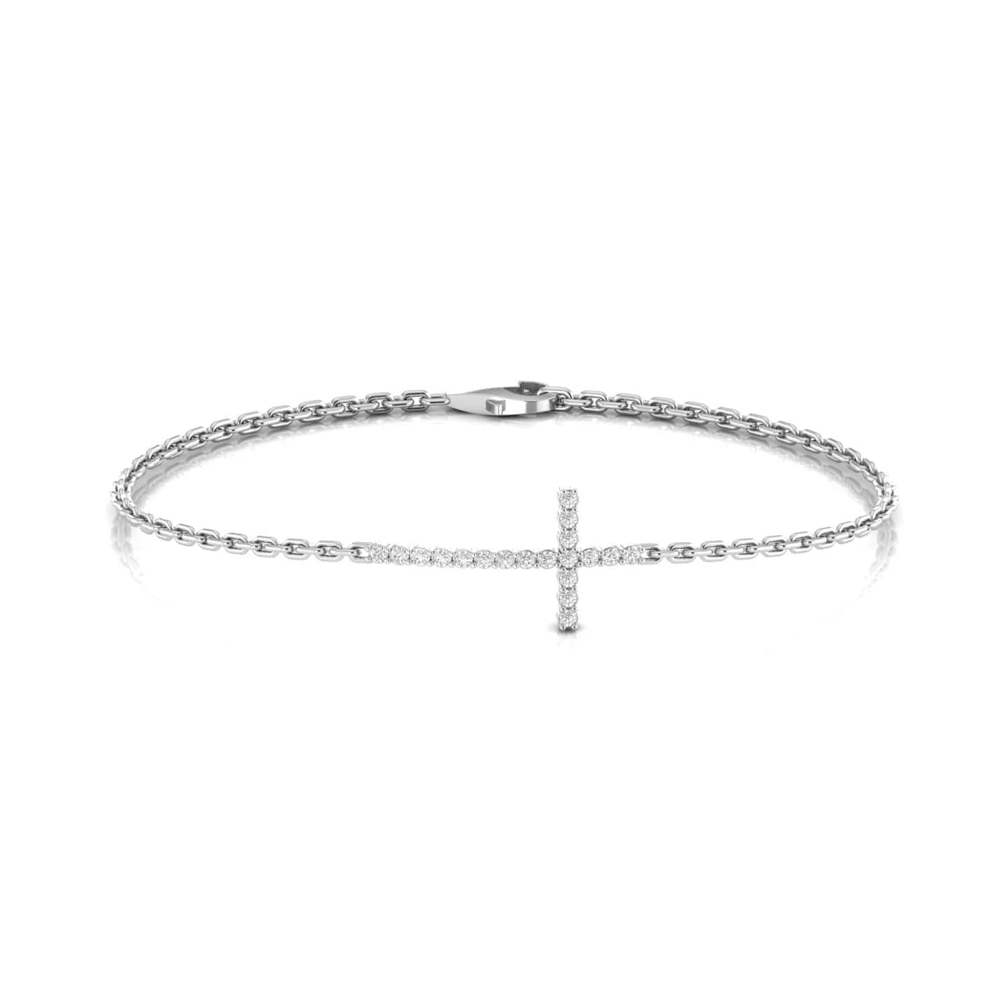 Diamond Cross Chain Bracelet 6 Diamond Cross Chain Bracelet - Image 4