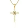 Diamond Cross Necklace With Diagonal Cross Detail 1 Diamond Cross Necklace With Diagonal Cross Detail -Lord's Guidance Y1 3