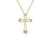 Angular Hollow Diamond Cross Necklace 1 Angular Hollow Diamond Cross Necklace -Lord's Guidance Y1 4