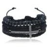 Men's Cross Bracelet Beads And Leather 2 Men's Cross Bracelet Beads And Leather -Lord's Guidance adjustable cross bracelet lords guidance