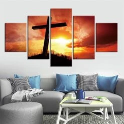 Christian Canvas Art Sunset Cross 14 Christian Canvas Art Sunset Cross -Lord's Guidance art cross canvas lords guidance