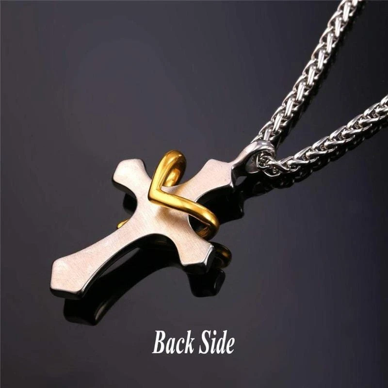 Women's Christian Necklace Heart Cross 5 Women's Christian Necklace Heart Cross - Image 3