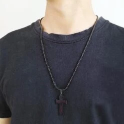 Men's Christian Necklace ICan Do All Things Baseball (Black) 7 Men's Christian Necklace ICan Do All Things Baseball (Black) -Lord's Guidance baseball necklace i can do all things through christ lord sguidance