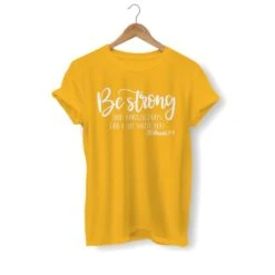 Christian T-Shirt Be Strong And Courageous 18 Christian T-Shirt Be Strong And Courageous -Lord's Guidance be strong and courageous womens t shirt yellow white
