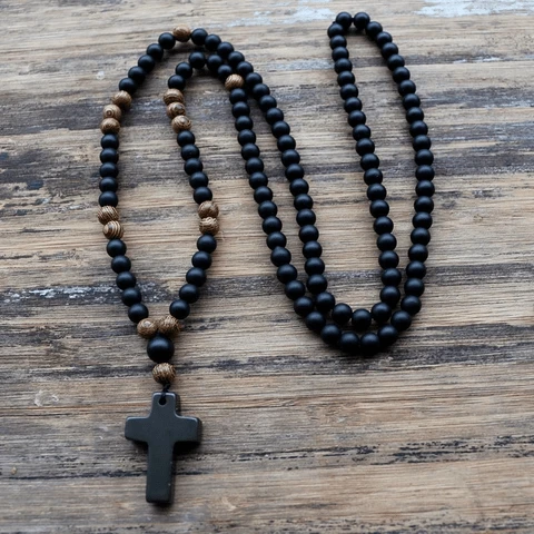 Men's Christian Necklace Rosary Bead 5 Men's Christian Necklace Rosary Bead - Image 3