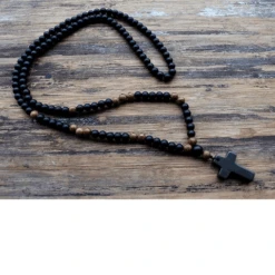 Men's Christian Necklace Rosary Bead 9 Men's Christian Necklace Rosary Bead -Lord's Guidance bead with cross necklace lords guidance