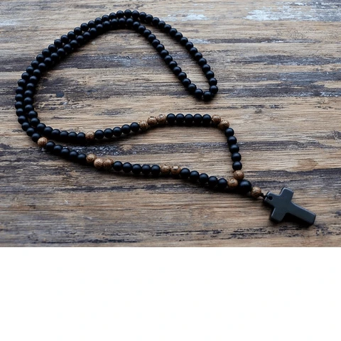 Men's Christian Necklace Rosary Bead 6 Men's Christian Necklace Rosary Bead - Image 4