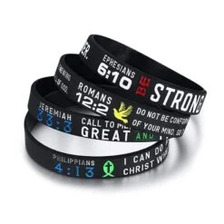 Bible Verse Bracelet Wristbands 4PCS (Silicone)