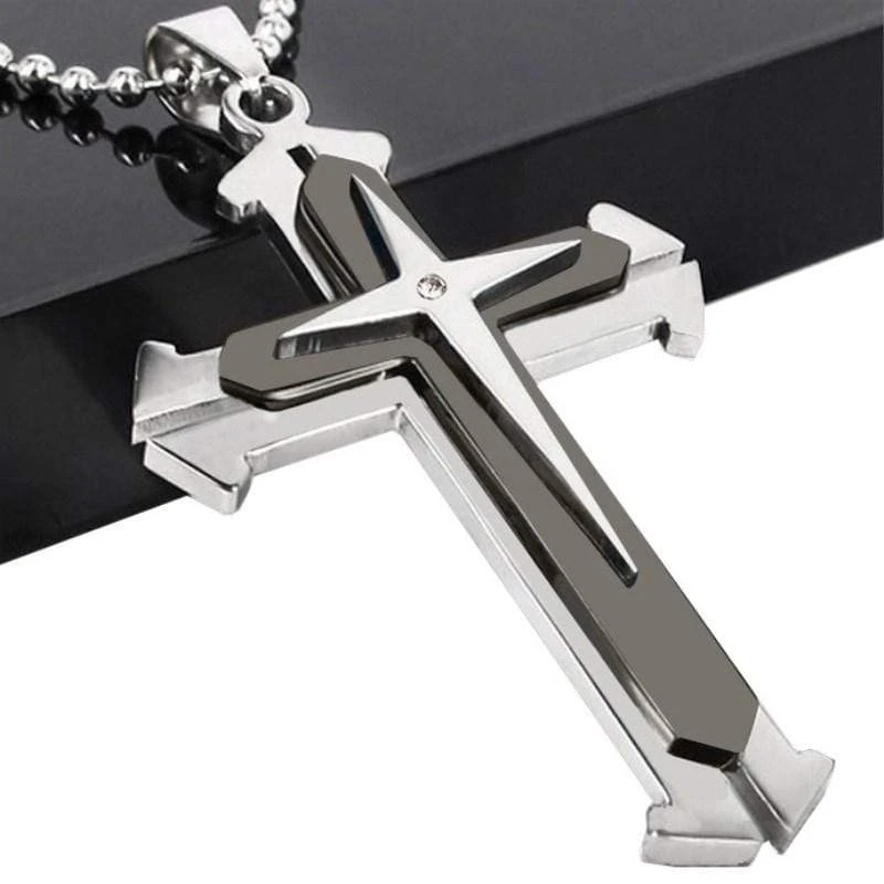 Men's Christian Necklace Layered 5 Men's Christian Necklace Layered - Image 3