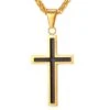 Men's Christian Necklace Black And Gold 2 Men's Christian Necklace Black And Gold -Lord's Guidance black and gold cross necklace lord s guidance