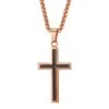 Men's Christian Necklace Black And Rose Gold 2 Men's Christian Necklace Black And Rose Gold -Lord's Guidance black and rose gold cross necklace lord s guidance