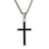 Men's Christian Necklace Black And Silver 1 Men's Christian Necklace Black And Silver -Lord's Guidance black and silver cross necklace lord s guidance