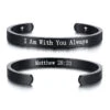 Bible Verse Bracelet I Am With You Always (Cuff) 2 Bible Verse Bracelet I Am With You Always (Cuff) -Lord's Guidance black cuff bible verse bracelet matthew 28 20 lord s guidance