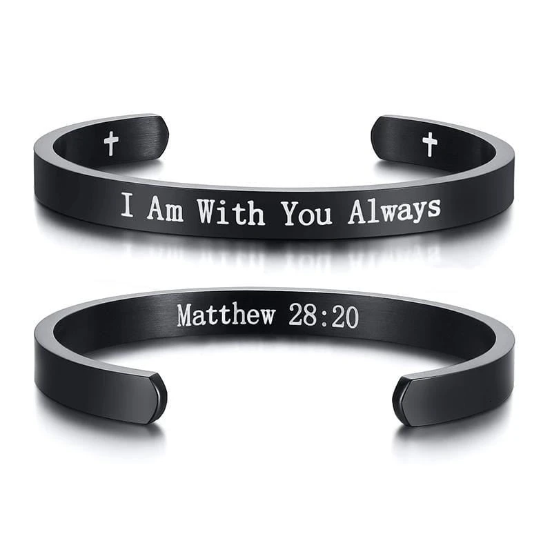 Bible Verse Bracelet I Am With You Always (Cuff) 3 Bible Verse Bracelet I Am With You Always (Cuff)