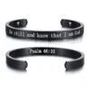 Bible Verse Bracelet Be Still (Cuff) 1 Bible Verse Bracelet Be Still (Cuff) -Lord's Guidance black cuff bible verse bracelet psalm 46 10 lord s guidance