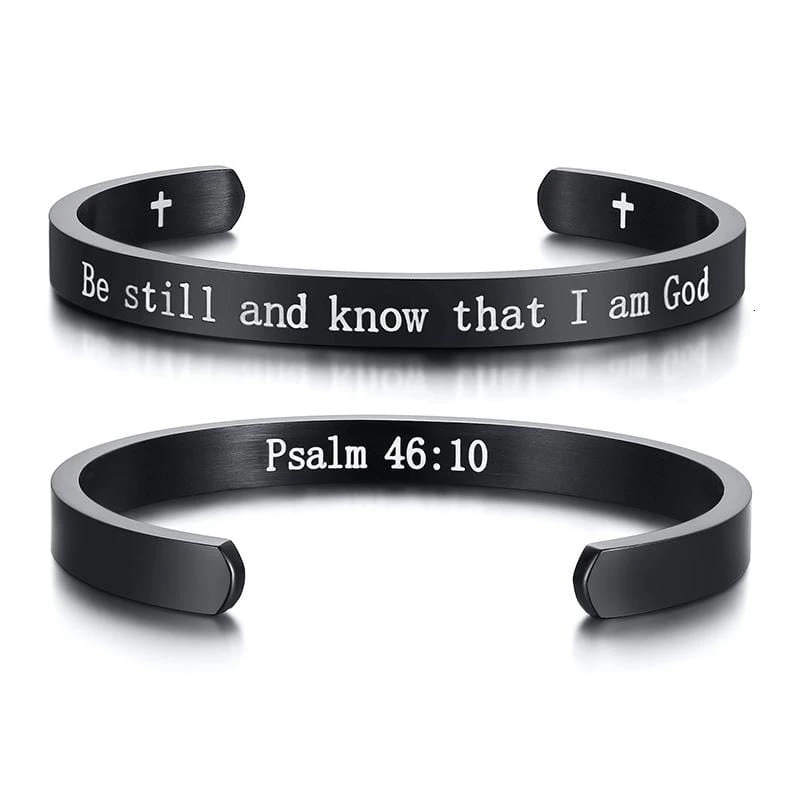 Bible Verse Bracelet Be Still (Cuff) 3 Bible Verse Bracelet Be Still (Cuff)