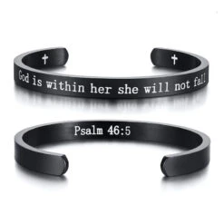 Bible Verse Bracelet God Is Within Her (Cuff)