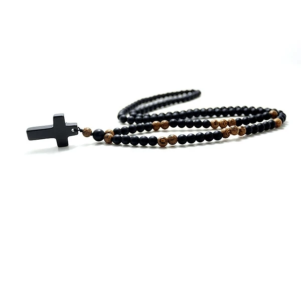 Men's Christian Necklace Rosary Bead 4 Men's Christian Necklace Rosary Bead - Image 2
