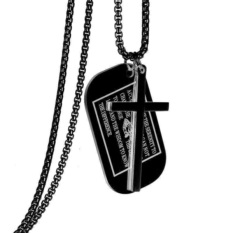 Men's Christian Necklace Serenity Prayer Dog Tag 5 Men's Christian Necklace Serenity Prayer Dog Tag - Image 3