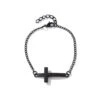 Women's Cross Bracelet Sideways Black 1 Women's Cross Bracelet Sideways Black -Lord's Guidance black women s bracelet with cross lord s guidance
