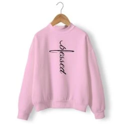 Christian Sweatshirt Blessed Cross 21 Christian Sweatshirt Blessed Cross -Lord's Guidance blessed sweatshirt pink