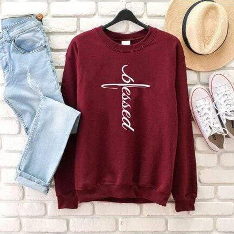 Christian Sweatshirt Blessed Cross 11 Christian Sweatshirt Blessed Cross - Image 9