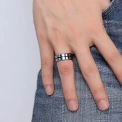 Christian Ring Blue Cross -Lord's Guidance blue cross ring men tungsten