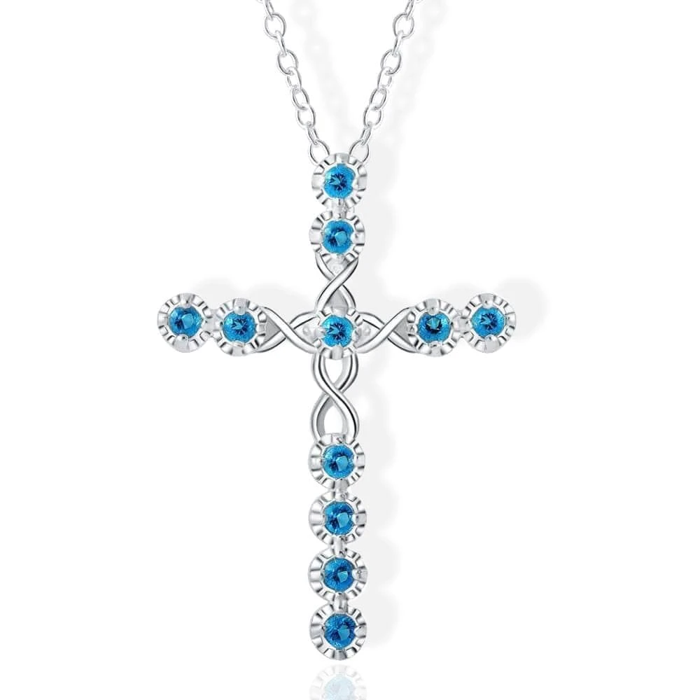 Women's Christian Necklace Blue 3 Women's Christian Necklace Blue