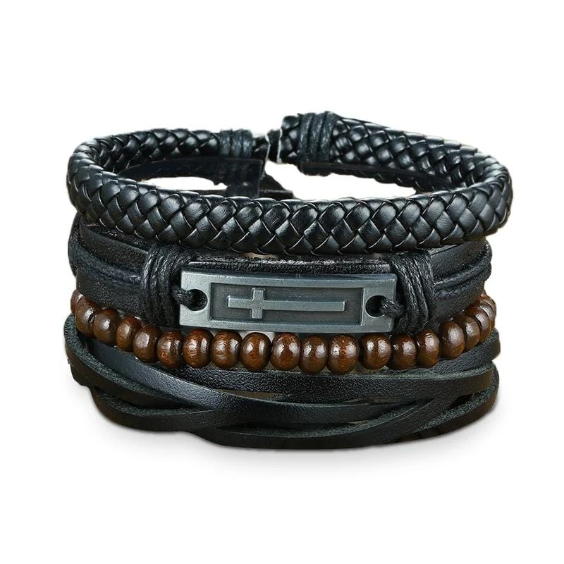 Men's Cross Bracelet Keep Faith Set 3 Men's Cross Bracelet Keep Faith Set