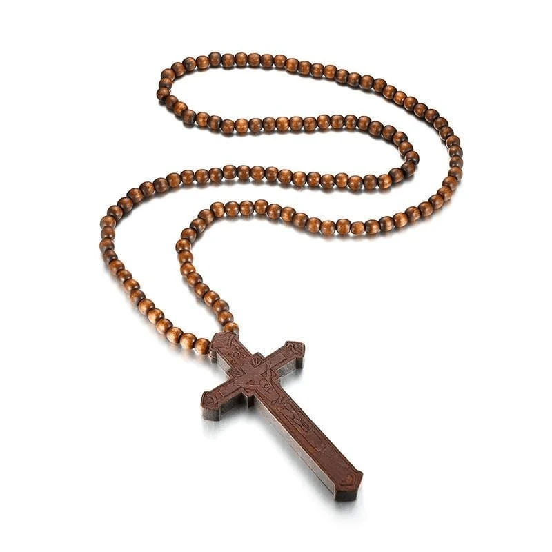 Men's Christian Necklace Wooden Crucifix 4 Men's Christian Necklace Wooden Crucifix - Image 2