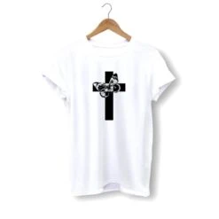 Christian T-Shirt Butterfly Cross