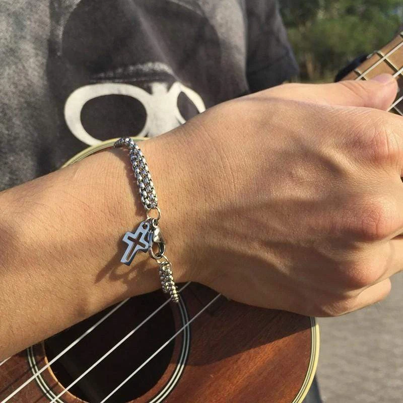 Men's Cross Bracelet Cross Charm Chain 6 Men's Cross Bracelet Cross Charm Chain - Image 4