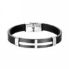 Men's Cross Bracelet Silicone Silver -Lord's Guidance christian bracelet silicone lord s guidance