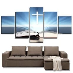 Front Page 33 Christian Canvas Art White Cross