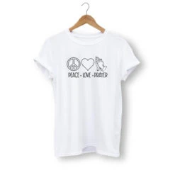 Christian T-Shirt Peace Love Prayer