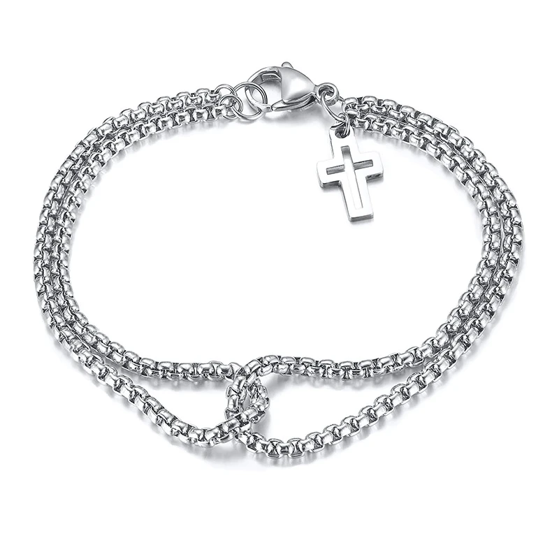Men's Cross Bracelet Cross Charm Chain 3 Men's Cross Bracelet Cross Charm Chain