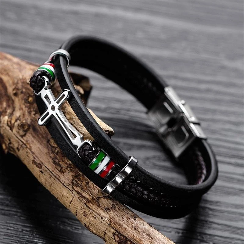 Men's Cross Bracelet Elegant Sideways Cross 4 Men's Cross Bracelet Elegant Sideways Cross - Image 2