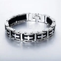 Men's Cross Bracelet Elegancy 8 Men's Cross Bracelet Elegancy -Lord's Guidance cross bracelet with link lord s guidance