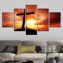 Christian Canvas Art Sunset Cross 13 Christian Canvas Art Sunset Cross -Lord's Guidance cross canvas decor lords guidance