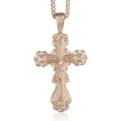 Men's Christian Necklace Copper Crucifix