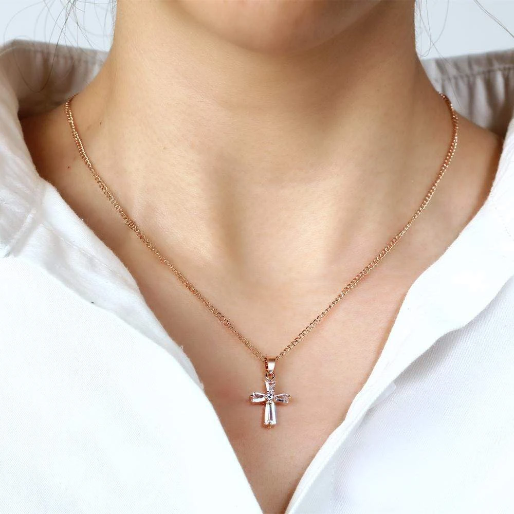 Women's Christian Necklace Crystal Cross 4 Women's Christian Necklace Crystal Cross - Image 2