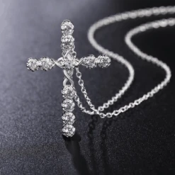 Women's Christian Necklace Diamond Cross 7 Women's Christian Necklace Diamond Cross -Lord's Guidance cross diamond necklace lords guidance