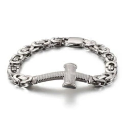 Men's Cross Bracelet Vintage Cross Link Chain 14 Men's Cross Bracelet Vintage Cross Link Chain -Lord's Guidance cross link chain bracelet steel