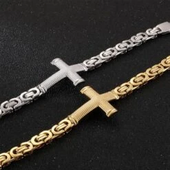 Men's Cross Bracelet Vintage Cross Link Chain 16 Men's Cross Bracelet Vintage Cross Link Chain -Lord's Guidance cross link chain bracelet vintage