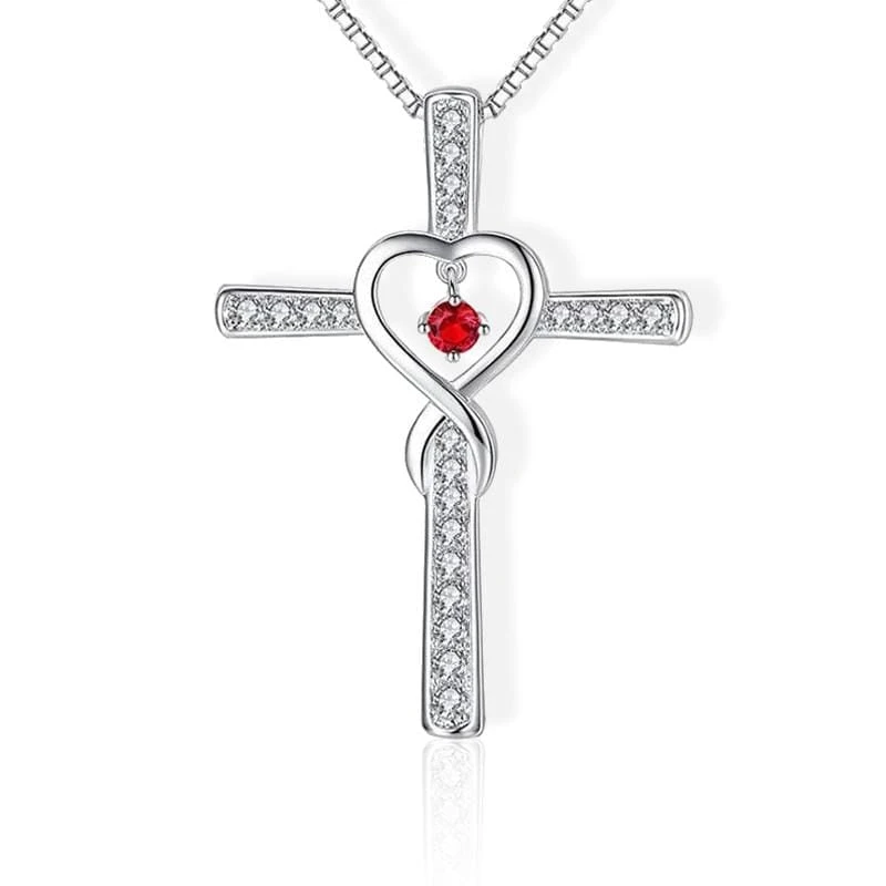 Women's Christian Necklace Gemstone Heart 6 Women's Christian Necklace Gemstone Heart - Image 4